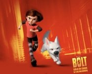 Bolt y Penny corriendo a gran velocidad
